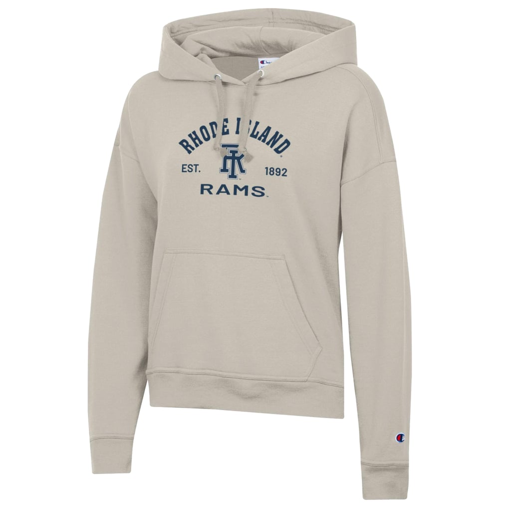  Rhode Island Rams Champion Women's Powerblend Fleece Pullover Hoodie - Oatmeal